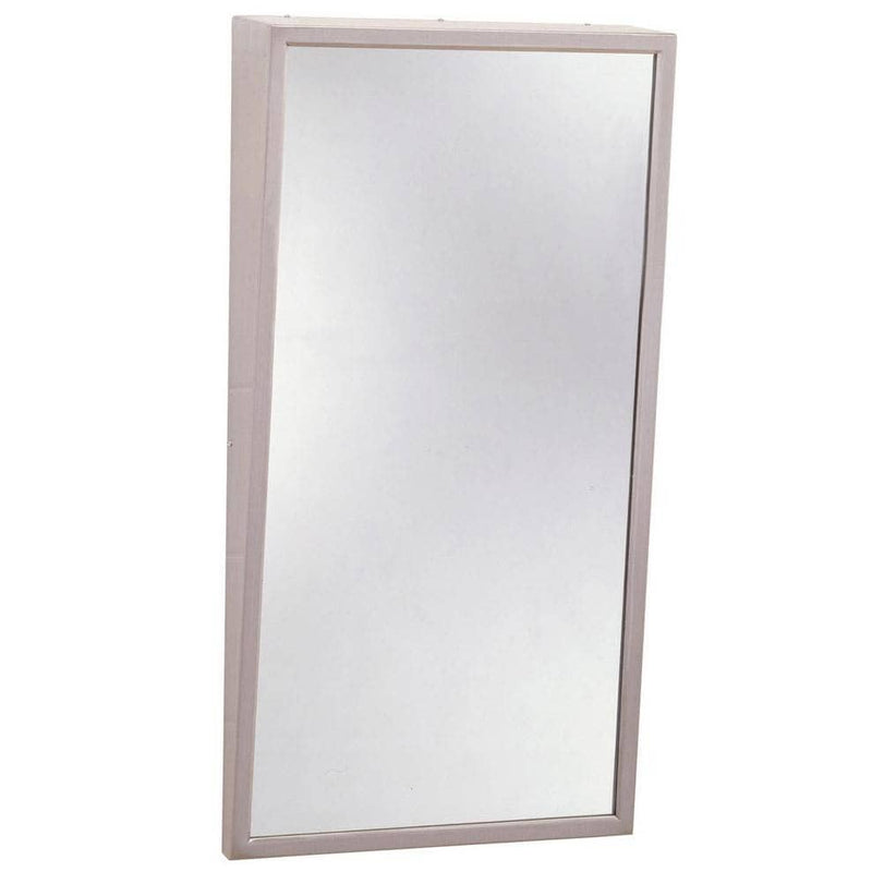 Bobrick B-2932436 Commercial Restroom Tilt Mirror, Angle Frame, 24" W x 36" H, Stainless Steel w/ Satin Finish - TotalRestroom.com