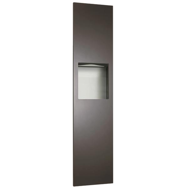 ASI 6467-41 Piatto Recessed Paper Towel Dispenser and Waste Receptacle, Black Phenolic Door, 13