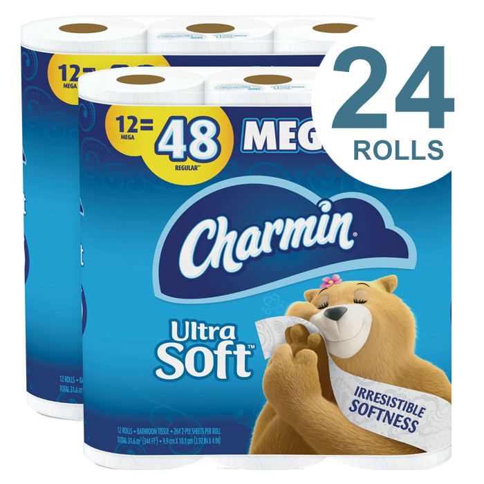 Charmin Ultra Soft Toilet Tissue, 2-Ply, 24 Rolls/Carton - PGC79546-24