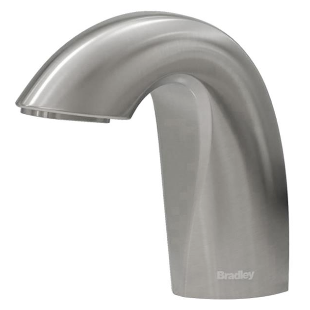 Bradley (6-3100) RLT-BS Touchless Counter Mounted Sensor Soap Dispenser, Brushed Stainless, Crestt Series