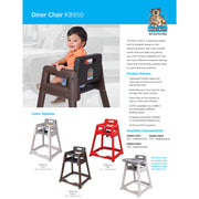 Koala Kare Diner Plastic HC (Brown) High Chair - KB950-09