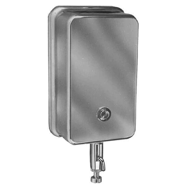 Bradley 655-000000 Commercial Liquid Soap Dispenser, Surface-Mounted, Manual-Push, Stainless Steel - 40 Oz - TotalRestroom.com