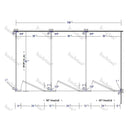 Hadrian Toilet Partition, 3 In Corner Compartments, Stainless Steel, 108"W x 61 1/4"D - IC33660-SS-STAINLESS - TotalRestroom.com